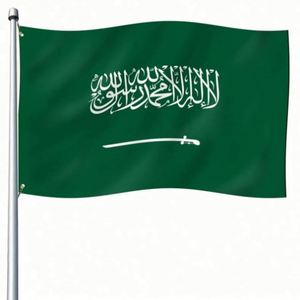 Drapeaux et Bannières Personnalisés en Polyester 100D 90x150cm avec Œillets en Laiton – Qualité Supérieure, Meilleur Prix – Vente en Gros Usine – Drapeaux d'Arabie Saoudite - Product Image 1