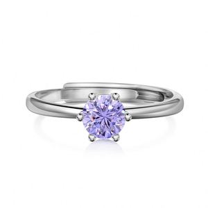 Dylam Charm Birthstone Birthday Jewelry <b>Rings</b> S925 <b>Silver</b> Rhodium Rose Gold 18K Gold Plated <b>Solitaire</b> Diamond <b>Rings</b> for Women - Product Image 2