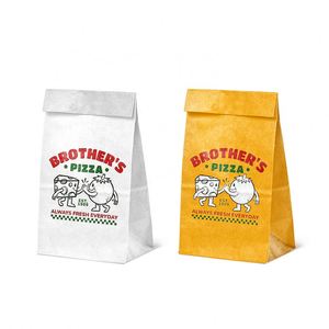 Sacs d'emballage en papier kraft brun ZJPACK, personnalisables, vente en gros, refermables pour pizza, lait, sushi, gelée, style classique - Product Image 3