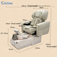 Mobilier de salon de manucure professionnel de luxe, fauteuil de pédicure électrique inclinable avec massage