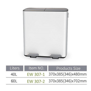 Cocina hogar reciclar Bin / 60L dos interior cubos rectángulo <span class=keywords><strong>Pedal</strong></span> de pie de acero inoxidable de papelera de <span class=keywords><strong>reciclaje</strong></span> - Product Image 4