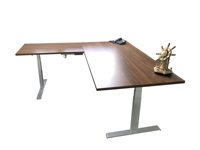 Bureau électrique réglable en forme de L, mobilier de bureau, avec cadre, Premium, en fer métal, moderne, pour le travail