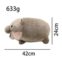Vente transfrontalière en liquidation : Peluche Moo Deng Hippopotame Thaï Kachu, jouet en peluche super doux avec rembourrage en coton PP, 31-50 cm, anti-stress