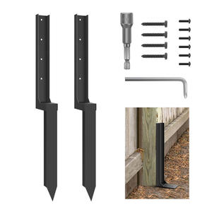 Supports de poteaux pour boîte <span class=keywords><strong>aux</strong></span> <span class=keywords><strong>lettres</strong></span>, poteaux de porche, poteaux de clôture, base de poteau de clôture de 32 pouces, piquet de clôture en acier, plaque de montage en surface pour terrasse en acier - Product Image 1