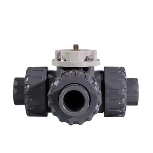 วาล์วไฟฟ้า COVNA DN40 ขนาด 1.5 นิ้ว แบบสามทาง พอร์ต L 24V AC วาล์วนิรภัย พร้อมตัวกระตุ้นแบบปรับได้ วาล์วบอลพลาสติก PVC แบบ True Union - Product Image 4
