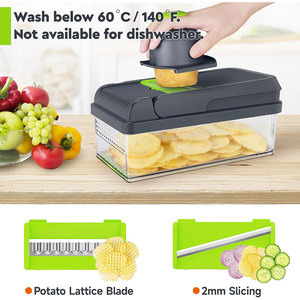 TOALLWIN Nouveau produit, gadgets de cuisine, hachoir à légumes, <span class=keywords><strong>mandoline</strong></span> à oignon, coupe-légumes multifonctionnel 12 en 1 - Product Image 5