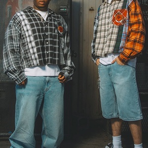 Custom Streetwear 100% Cotton Checked <b>Patchwork</b> Embroidery Long Sleeve <b>Shirts</b> High Quality Long Sleeve Designer Flannel <b>Shirts</b> - Product Image 2