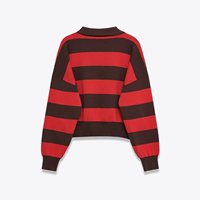 MYST&ZA Damenmode 2025 Winter Neuer Lässiger Einfacher Vielseitiger Gestreifter Polokragen-Strickpullover 5536218