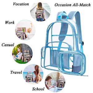 Custom Wholesale OEM Unisex Transparent Travel Heavy Duty PVC Kids <b>Waterproof</b> <b>School</b> <b>Backpack</b> With Zipper 20-35L Softback - Product Image 4
