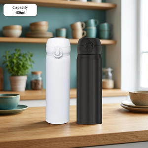 500ml Stainless Steel Vacuum Tumbler Insulated <b>Water</b> <b>Bottle</b> with Lid Custom Logo Print 12-24 Hours Heat Preservation for Travel - Product Image 2
