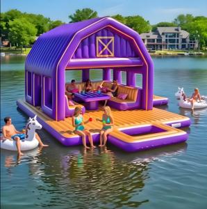 Cabaña de agua con plataforma inflable de isla flotante para River Lake Ocean - Product Image 1