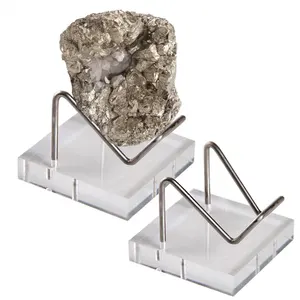 Suporte de exibição de mineral fóssil, suporte de acrílico transparente para cristal mineral, ágata, rocha, relíquia, suporte de bola, ideal para exibição