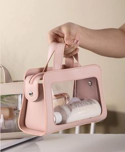 Customizable Fashion Waterproof Handle PVC <b>Transparent</b> PU Wash <b>Makeup</b> Storage <b>Bag</b> - Product Image 2