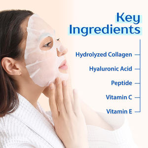 Masque facial en feuille d'acide hyaluronique et de collagène - Hydratant et raffermissant, éclaircissant et anti-âge pour tous types de peau - Product Image 4