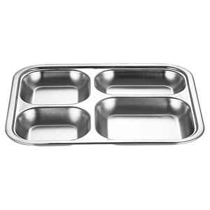 Plateau repas compartimenté en acier inoxydable, boîte à lunch, assiette alimentaire pour <span class=keywords><strong>cantine</strong></span> scolaire, 3/4/5 sections - Product Image 5