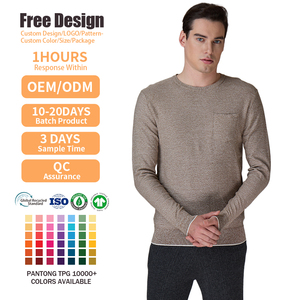 เสื้อสเวตเตอร์คอวี แขนยาว ผ้าคอตตอน 100% สำหรับผู้ชาย แต่งขอบตัดกันแบบพิเศษ เนื้อผ้านุ่ม สวมใส่สบาย มีกระเป๋า - Product Image 2