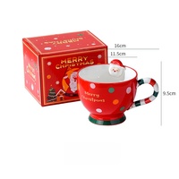 Tasse en céramique de Noël avec base imprimée, tasses souvenirs, tasse à café en céramique pour usage quotidien