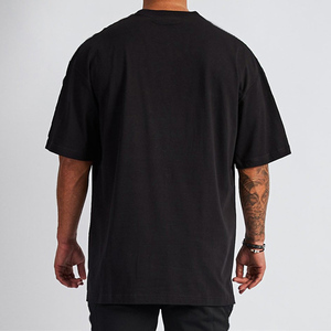 Camisetas de gran tamaño de algodón 100% para hombre, camisetas informales sueltas de talla grande para gimnasio, camisetas deportivas para camisetas con logotipo personalizado - Product Image 5