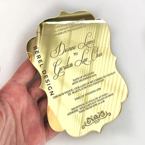 Invitations acryliques personnalisées carte de <span class=keywords><strong>mariage</strong></span> miroir or argent noir Invitation acrylique pour fête d'invitation de <span class=keywords><strong>mariage</strong></span> - Product Image 4