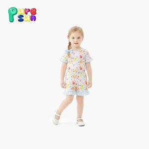 بيجامات أطفال من قماش صديق للبيئة بطباعة مخصصة من Puresun، ملابس نوم للفتيات بالجملة، طقم بيجامة للأطفال - Product Image 3