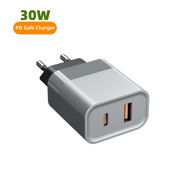 2026 New Product Gan 30W 1A1C Dual Port Charger 15/16 EU Adapter Type c Charger for Iphone Usb Mobile Phone
