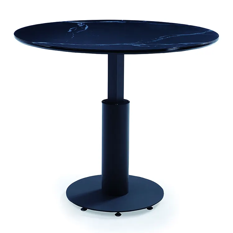 72.5cm to 103cm height adjustable black white marble pattern tulip round dining table