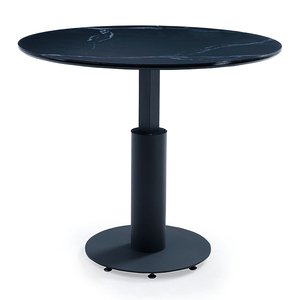 <span class=keywords><strong>Table</strong></span> à manger <span class=keywords><strong>ronde</strong></span> en forme de <span class=keywords><strong>tulipe</strong></span> à motif marbré noir et blanc réglable en hauteur de 72,5 cm à 103 cm - Product Image 1