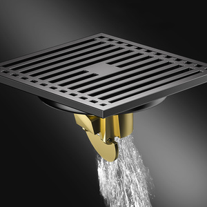 Accessoires de douche gris de style moderne, drain de sol de salle de bain en acier inoxydable <span class=keywords><strong>anti</strong></span>-<span class=keywords><strong>odeur</strong></span> de 4 pouces - Product Image 4