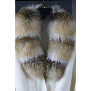 Nuovo Stile Invernale 2025 Elegante <span class=keywords><strong>Cardigan</strong></span> in Lana e Misto Lana per Donna <span class=keywords><strong>con</strong></span> Colletto in <span class=keywords><strong>Pelliccia</strong></span> di Volpe - Product Image 5