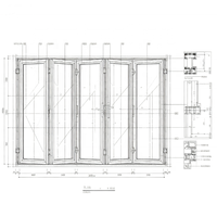 Fenêtre pliante horizontale en polyuréthane FRP, à ouverture latérale gauche-droite, grande ouverture pour projets résidentiels et villas