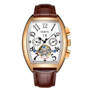 Skrox Tonneau Design montre-bracelet mécanique hommes Top Date en acier inoxydable 316L luxe mode automatique montres de haute qualité - Product Image 3