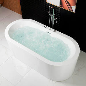 Baignoire autoportante en acrylique <span class=keywords><strong>avec</strong></span> fonction spa, hydromassage et jets à bulles d'air, pour usage intérieur moderne, fonction <span class=keywords><strong>jacuzzi</strong></span> - Product Image 2