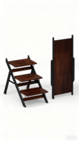 Rampe d'escalier pliable moderne à 4 niveaux en bois massif, réglable en hauteur, portable, pour animaux de compagnie, pour salon, surface antidérapante pour chiens âgés