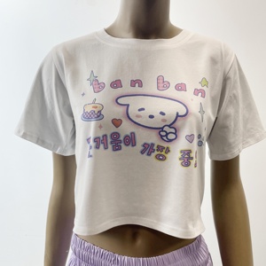T-Shirt da <span class=keywords><strong>donna</strong></span> con stampa personalizzata e Logo con 5% in cotone 95% Spandex T-Shirt di base in bianco e bianco per <span class=keywords><strong>donna</strong></span> - Product Image 2