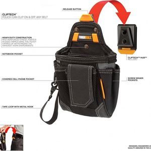Échantillon gratuit : Sac de ceinture pour outils, vis et clous - Idéal pour électricien, technicien CVC, plombier, charpentier, entrepreneur - Product Image 4