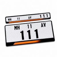Plaque d'immatriculation de moto en acrylique chromé 3D, lettres en relief en nid d'abeille personnalisées, résistante aux UV, imperméable, anti-rayures, style mod