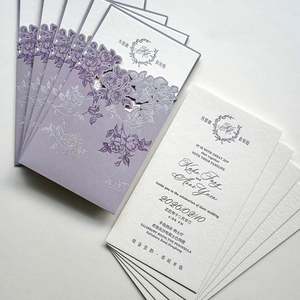 Tarjeta de Lujo Personalizada con Impresión Tipográfica, Invitaciones de Boda de Alta Gama, Tarjeta Postal con Texto en Relieve, Lista de Invitados, Menú, Papel de Arte - Product Image 3