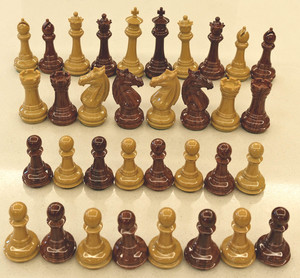 Piezas de ajedrez ABS de plástico triple ponderado de grano de madera estilo Caballero templario de 3,75 pulgadas King Tall (34 unids/set) - Product Image 4