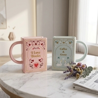 Tasse à café en céramique avec motif « J'aime les livres », design écologique, tasse à cappuccino originale pour les amoureux des livres, personnalisable pour les cadeaux