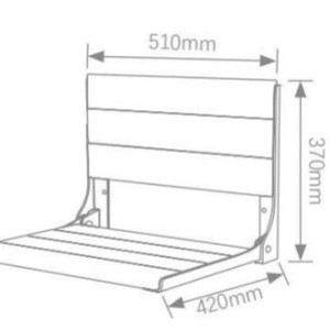 Concentric <b>Folding</b> <b>Shower</b> Chair 41.5x34x5.4cm Teak Wood Seat Bathroom <b>Stool</b> for Seniors - Product Image 2