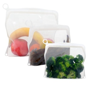 Manufacturers ziplock clear fashion stand up pouch platinum standup food reusable silicone food storage bag silicone gallon bag
