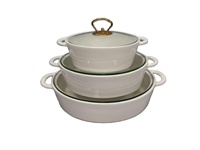 Ensemble de casseroles de cuisson à induction en céramique dorée rectangulaires modernes, vaisselle créative en fer, comprenant un support pour plat de cuisson, pot léger pour hôtel