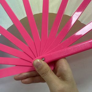 Éventail pliant grande taille avec poignée en plastique solide, éventail de danse, art populaire arc-en-ciel, produits en plastique, logo personnalisé imprimé, éventail à main de 33 cm - Product Image 4