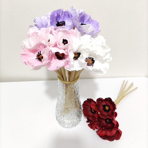 Meilleure vente PU Real Touch Coquelicot Anémone <span class=keywords><strong>Bouquet</strong></span> de fleurs Floral décoratif grand lot de fleurs d'anémone artificielle - Product Image 5