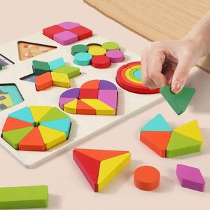 Juguete Educativo de Madera Clásico para la Imaginación y la Creatividad, Divertido Juego de Clasificación de Formas Coloridas, Rompecabezas Geométrico de Aprendizaje 3D para Niños, Seguro - Product Image 2