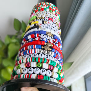 Bohemio personalizado palabras colorido semilla cuentas juego día enseñar <span class=keywords><strong>feliz</strong></span> Navidad carta <span class=keywords><strong>amistad</strong></span> pulsera - Product Image 3