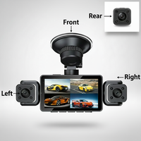 Mini caméra de tableau de bord WIFI 4 canaux 1080P 360° avec vision nocturne infrarouge, 4 objectifs, DVR de voiture, surveillance tout autour, capteur G, dashcam