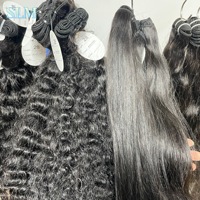 Lots de Cheveux Naturels Bruts à Double Trame 100 Grammes, Tissages de Cheveux Indiens Bouclés pour Femmes, Extensions de Cheveux Humains Birmans Noirs Naturels en Gros