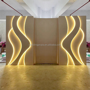 2025 thiết kế mới ánh sáng trắng Acrylic PVC vòm nền sân khấu đám cưới Backdrop trang trí - Product Image 6