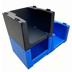 กล่องเก็บเสื้อผ้าในคลังสินค้า กล่องพลาสติก PP ลอนลูกฟูก ซ้อนกันได้ ประกอบง่าย - Product Image 3